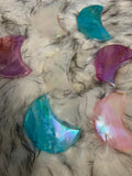 XL aura coated quartz moon