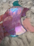 XL aura coated quartz moon